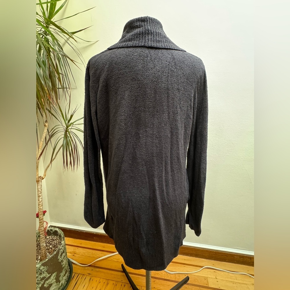 Barefoot Dreams CozyChic Lite Island Cardigan - Carbon Black - Picture 2 of 5